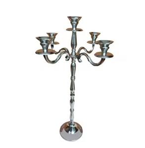 <b>Christmas</b> <b>Tree</b> Candelabra 5 Arm Candle Holder Holiday Table Centerpiece Lighting Decor Metal Silver Festive Home Decor Gift - Product Image 1