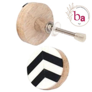 Epic Résine Bois Zigzag Poignée Noir Blanc pour Cuisine Chambre Salon École Tiroirs/Armoires Armoire Salle De Bains Utilisation - Product Image 1