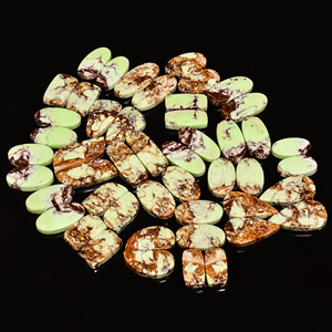 Crisoprasa de Limón Natural Grado AAA, Par de Cabujones de Cuarzo, Piedra Preciosa Suelta para Fabricación de Joyas al por Mayor - Product Image 1