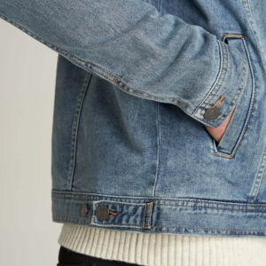 Chaqueta vaquera nueva hecha a medida 2025 al por mayor para hombre, chaqueta vaquera de talla grande, sudadera con capucha y bolsillo con solapa para rascar gato - Product Image 3