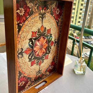 Plateau de service en bois MDF avec revêtement émaillé, design, hôtels et restaurants, articles de cuisine, plateau de table, haute qualité - Product Image 1