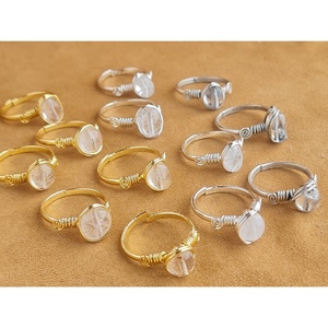 Gold and Silver Plated Wire Wrap Style <b>Rings</b> with Clear <b>Crystal</b> Accents Resale Perfect <b>Crystal</b> <b>Rings</b> - Product Image 2