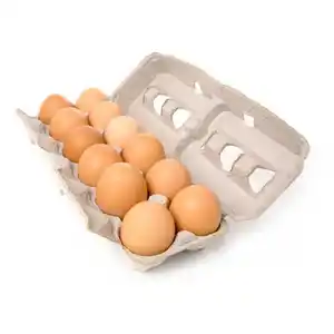 Huevos de mesa de gallina de cáscara marrón y blanca