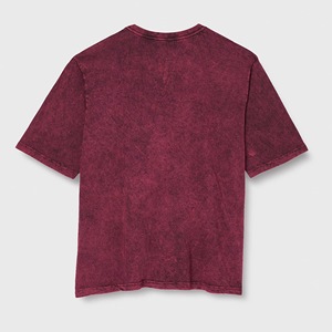 T-shirt en jersey à séchage rapide pour homme, délavé à l'acide, uni, vintage, coupe oversize, en coton, à manches courtes, streetwear, personnalisable avec logo - Product Image 4