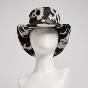 Sombrero de Vaquero de Cuero con Patrón de Piel de Vaca, Bordado a Mano, Unisex, para Fiestas Formales, Aire Libre, Cuatro Estaciones, Estilo Adulto - Product Image 2