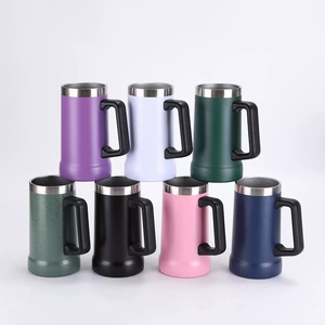 Tasse à bière <span class=keywords><strong>de</strong></span> 24 oz en acier inoxydable 304 avec poignée, grande capacité, double paroi, gobelet isotherme en vrac avec flacon à bière sous vide, logo <span class=keywords><strong>personnalisé</strong></span> - Product Image 5