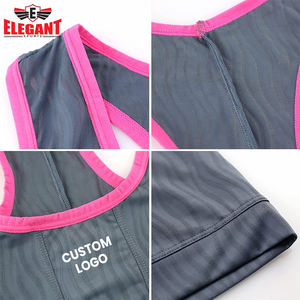 Singlet de Lucha Libre para Hombre, Precio Competitivo, Buen Vendedor, Servicio OEM, Último Estilo en Contraste de Color Gris y Rosa - Product Image 6