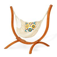 Support de hamac en bois de mélèze personnalisé avec chaise suspendue en coton et polyester pour la maison, le jardin et la cour