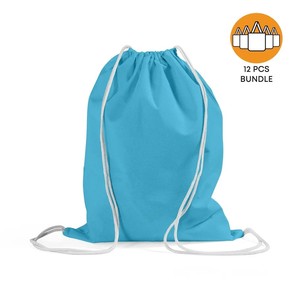 Mochila con cordón de ajuste, color naranja sólido, poliéster, informal, para gimnasio, unisex, ligera, con correa ajustable, asa suave, paquete de 12 unidades - Product Image 3