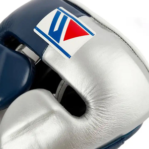 ชุดป้องกันศีรษะสำหรับเยาวชนอุปกรณ์ชกมวยสีตัดกันสีน้ำเงินและเงิน - Product Image 5