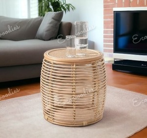 Encantadora consola de incrustaciones de hueso de mesa de centro de ratán Vintage hecha a mano para sala de estar o cocina para uso en el jardín - Product Image 1