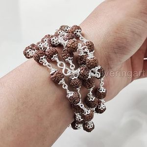 Women's <b>Necklace</b> Natural 108 Rudraksha Beads <b>Long</b> <b>Necklace</b> Christmas Gift Handmade Jewelry 925 Sterling Silver <b>Chain</b> <b>Necklace</b> - Product Image 5