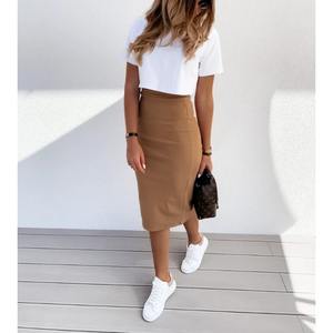 Conjunto Deportivo Personalizado de 2 Piezas para Mujer, Suéter de Punto Ecológico de Verano y Top Corto, Cintura Media, Estilo Casual - Product Image 3