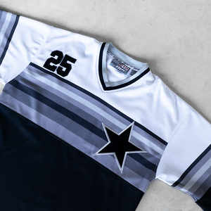 Camiseta de malla retro de fútbol americano de diseño personalizado al por mayor transpirable de secado rápido totalmente sublimación impresa Cultivo de gran tamaño - Product Image 3