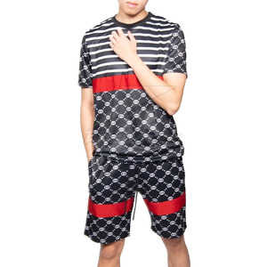 Taille et couleur personnalisées pour hommes ensemble t-shirt et short d'été décontractés et respirants derniers vêtements de mode pour adultes - Product Image 1