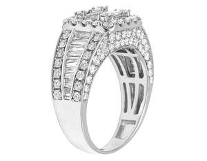 Anillo de compromiso de diamante Moissanite Baguette redondo de plata de ley S925 personalizado de alta calidad para hombres - Product Image 6