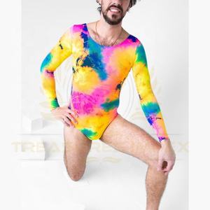 Justaucorps à manches longues pour homme, col rond, respirant, couleurs personnalisées, marque privée pour impression sérigraphique sur polyester, logo personnalisé - Product Image 3