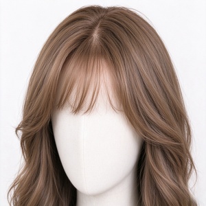 Perruque synthétique longue ondulée marron avec frange, résistante à la chaleur, pour cosplay, fête et Halloween - Product Image 3