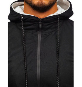 Sweat à capuche unisexe en molleton 100 % coton épais, fermeture éclair, coupe classique, streetwear, logo personnalisé, service OEM, hiver - Product Image 4