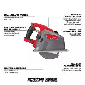 Sierra Circular Inalámbrica de 8 Pulgadas para Cortar Metal, Grado DIY para Aplicaciones de Corte de Azulejos y Madera, Fuente de Alimentación por Batería - Product Image 4