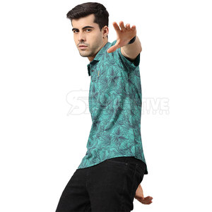 Camisa de Alta Calidad para Hombre con Bolsillo de Tela Tejida con Estampado Personalizado, Manga Corta, Absorbe la Humedad, Tacto Suave para Comodidad Durante Todo el Día - Product Image 4