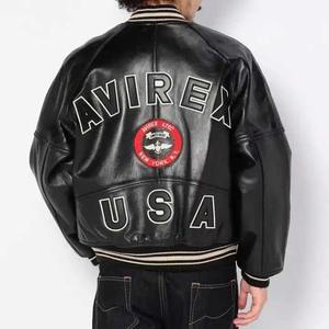 Veste de baseball en cuir noire personnalisée de haute qualité brodée pour hommes Zip-Up Varsity Design pour l'hiver - Product Image 4