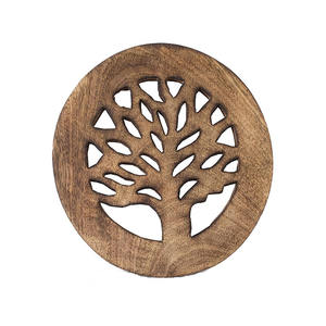 Posavasos dorado de latón macizo de diseño moderno, venta al por mayor, posavasos para el hogar con patrón de hojas empaquetado en cartón - Product Image 4