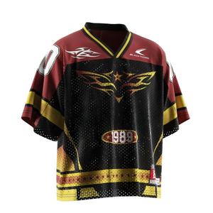 ผ้าโพลีเอสเตอร์แบบทอลายทแยงเสื้อฟุตบอลอเมริกันแบบมีตัวอักษรระบายอากาศได้ดี - Product Image 4