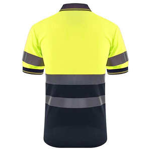 Polo de sécurité avec rayures réfléchissantes chemises de travail pour hommes vêtements de travail haute visibilité été séchage rapide respirant chemise réfléchissante 2024 - Product Image 5
