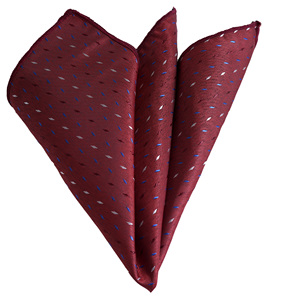 ผ้าพันคอ jacquard เรขาคณิตสีขาวและสีน้ำเงินเบอร์กันดี - Product Image 1