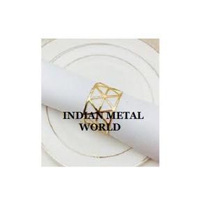 New Vintage Design <b>Wedding</b> and Parties Table <b>Top</b> Decorative Napkin Holder Handmade Gold Color Metal Napkin Ring At Lowest Price - Product Image 1