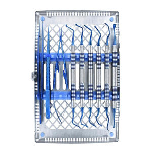 Kit de micro-chirurgie buccale de base, ensemble de chirurgie parodontale, instruments dentaires manuels en acier bleu - Product Image 1