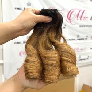 Ombre Rubio Funmi rizos hinchables Super doble cutícula dibujada alineada un donante precio de fábrica 100% extensiones de cabello humano vietnamita - Product Image 5