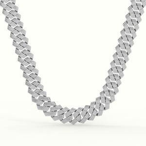 Collar Cubano Hip Hop de 19 mm con Moissanita, Nuevo Collar Cubano de Plata S925 con Diamantes VVS Moissanita para Hombre - Product Image 1