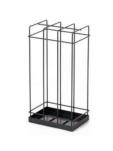 Porte-parapluie en fer métallique de couleur noire au design moderne, étagère de rangement et support intérieurs et extérieurs du fournisseur - Product Image 2