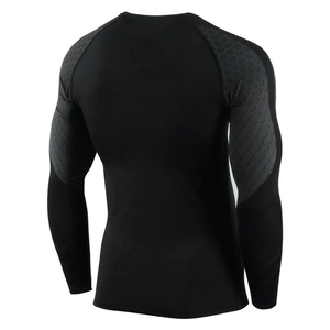 Alta calidad de los hombres de manga larga MMA Rash Guard transpirable de secado rápido sostenible Plain Rush Guard-Precio al por mayor Venta - Product Image 3
