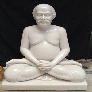 Statue en marbre Lahiri Mahasaya faite à la main, sculpture traditionnelle indienne de Kriya Yoga, sculptée à la main, pour jardin intérieur, 42 pouces - Product Image 2