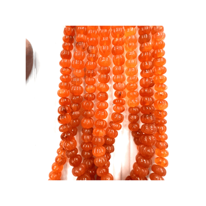 ลูกปัดหินคาร์เนเลี่ยนสีแดงธรรมชาติขนาด8-12มม. จี้รูปฟักทองขนาด14นิ้วสำหรับทำเครื่องประดับลูกปัดหินโดยประมาณ - Product Image 2