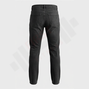 Pantalon en jean bleu pour homme, coupe slim, extensible, vintage, délavé, avec poches extérieures personnalisées, impression personnalisée, collection 2025 - Product Image 2