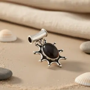 Art Palace Handmade 925 Silver Onyx Gemstone <b>Pendant</b> for Women Rhodium Plated with Emerald Cut Diamond Shape <b>Rose</b> <b>Gold</b> Material - Product Image 3