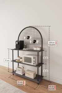 Estante de Almacenamiento para Cocina, Soporte para Horno de Microondas, Organizador de Cocina, Estación de Café, Estantería de Cocina de 3 Niveles - Product Image 4
