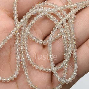 Pulsera de Cuentas de Diamantes Blancos Transparentes con Detalles en Oro/Plata, Elegantes Pulseras y Brazaletes de Diamantes - Product Image 1