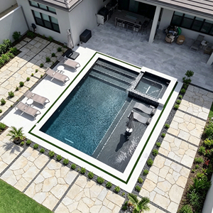 สระว่ายน้ำไฟเบอร์กลาสขนาดใหญ่ 10 เมตร แบบอินฟินิตี้ ป้องกันรังสียูวี ทนต่อการกัดกร่อน พร้อมคุณสมบัติสำหรับจัดปาร์ตี้กลางแจ้ง พร้อมอุปกรณ์ตกแต่งโมเสค - Product Image 1