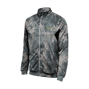 OEM personnalisé col haut pour hommes camouflage numérique sweat à capuche zippé 3D brodé veste d'hiver décontractée streetwear délavé avec col à capuche - Product Image 3