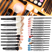 BEILI haute qualité 24 pièces en gros noir métal Tube végétalien pinceaux de maquillage ensemble professionnel votre Logo maquillage pinceaux Kit de beauté
