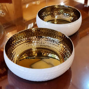 Vente chaude doré décoratif dernière conception en métal vaisselle de table bols de service - Product Image 4