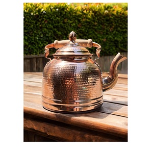 Traditional Hammered Copper <b>Teapot</b> With Vintage Design Perfect for Elegant Tea Serving and Unique Kitchen or Anniversary Gifts - Product Image 1