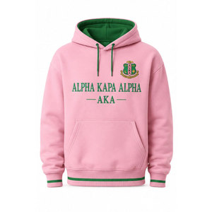 Sudadera con Capucha Alpha Kappa Alpha AKA 1908, Logotipo Rosa y Verde, Sudadera Unisex de Forro Polar, Ropa Casual de Otoño - Product Image 2