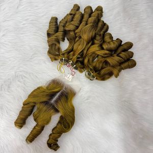 ชุดผมต่อผมมนุษย์สีไฮไลต์แบบบางสำหรับเด็กชุด2025ปิด - Product Image 3