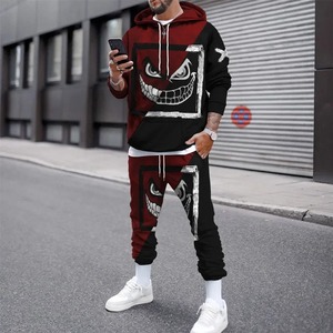 Conjunto de Sudadera con capucha impresa en 3D para hombre, conjunto de dos piezas de pantalones deportivos informales para correr, ropa de hombre de algodón hip-hop de otoño e invierno - Product Image 3